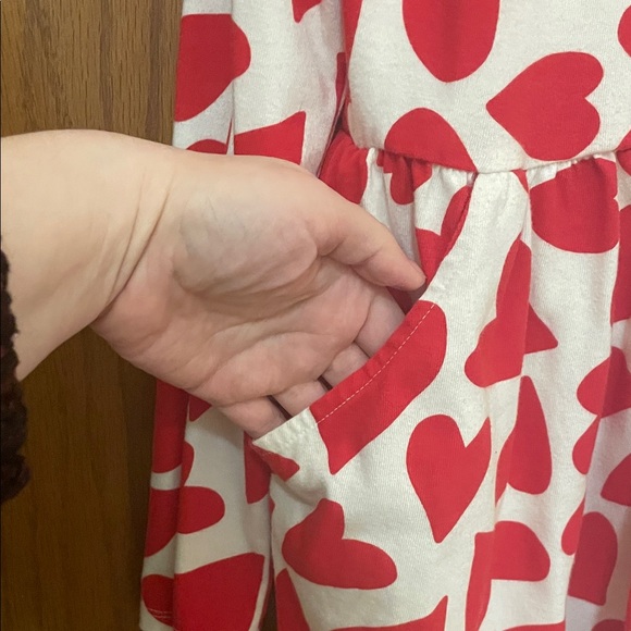 Cat & Jack UEC Girls Sz XL (14) Red Heart Long Sleeve Dress ❤️ - Picture 2 of 8